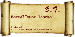 Bartánusz Toszka névjegykártya